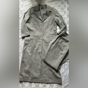 A & K Designs Grey Chevon Print Full Length Jacket and Trouser Suit Set